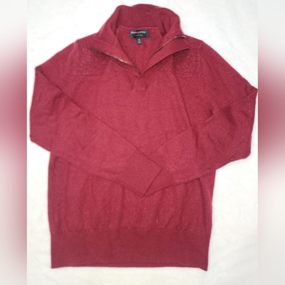 Banana Republic Red Zip Up Sweater with Stand-Up Collar - Picture 1 of 9
